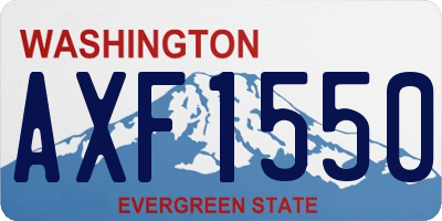 WA license plate AXF1550