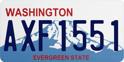 WA license plate AXF1551