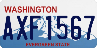WA license plate AXF1567
