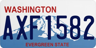 WA license plate AXF1582
