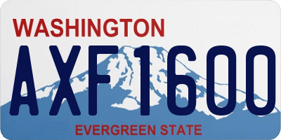 WA license plate AXF1600