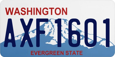 WA license plate AXF1601