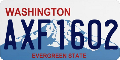 WA license plate AXF1602
