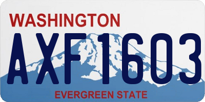 WA license plate AXF1603