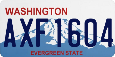 WA license plate AXF1604