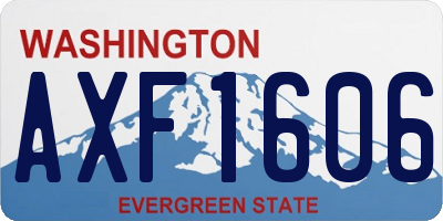 WA license plate AXF1606