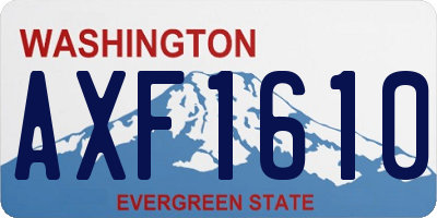 WA license plate AXF1610
