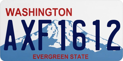 WA license plate AXF1612