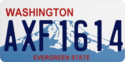 WA license plate AXF1614