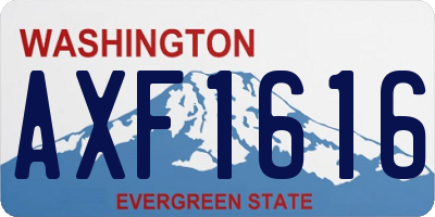 WA license plate AXF1616
