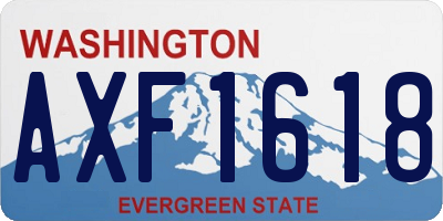 WA license plate AXF1618