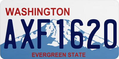 WA license plate AXF1620