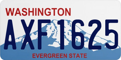 WA license plate AXF1625