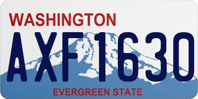 WA license plate AXF1630