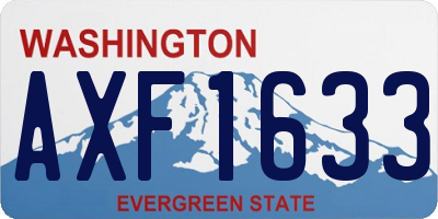 WA license plate AXF1633