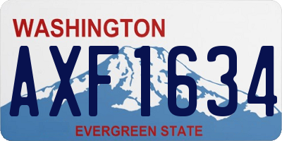 WA license plate AXF1634
