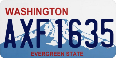 WA license plate AXF1635