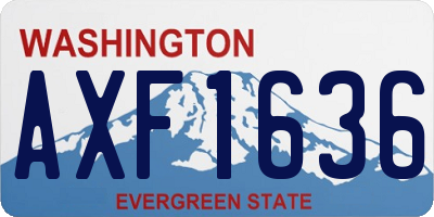 WA license plate AXF1636