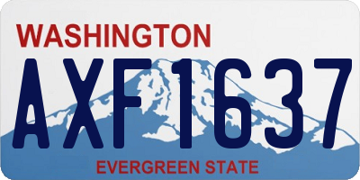 WA license plate AXF1637