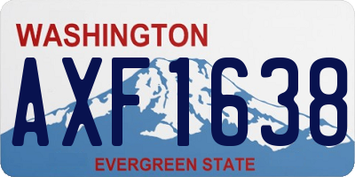 WA license plate AXF1638