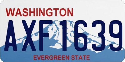 WA license plate AXF1639