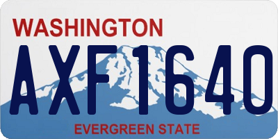 WA license plate AXF1640