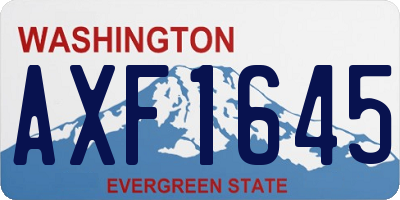 WA license plate AXF1645