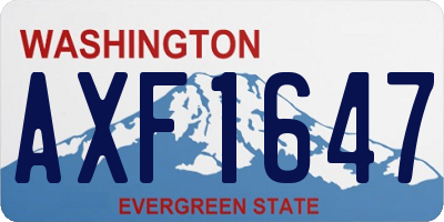 WA license plate AXF1647