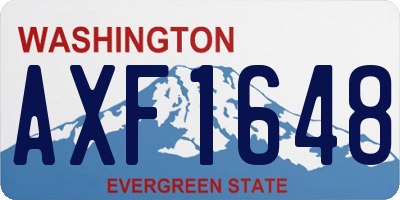 WA license plate AXF1648