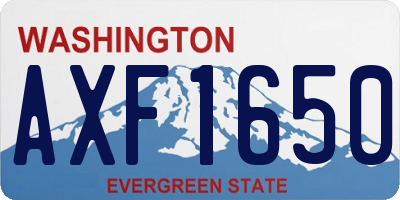 WA license plate AXF1650