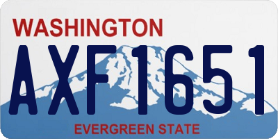 WA license plate AXF1651