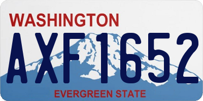 WA license plate AXF1652