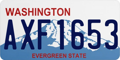 WA license plate AXF1653