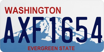WA license plate AXF1654