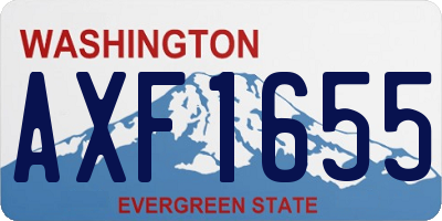 WA license plate AXF1655
