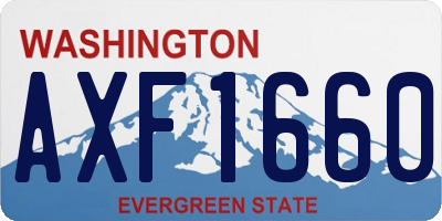 WA license plate AXF1660