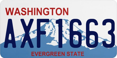 WA license plate AXF1663