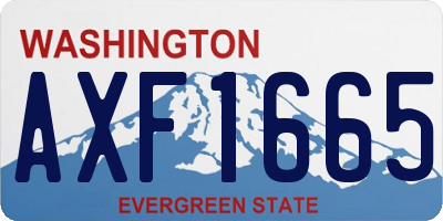 WA license plate AXF1665