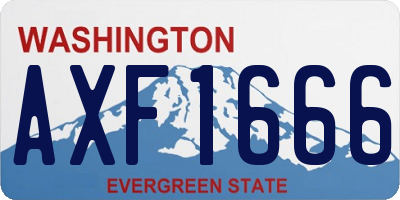 WA license plate AXF1666