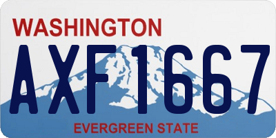 WA license plate AXF1667