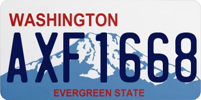 WA license plate AXF1668