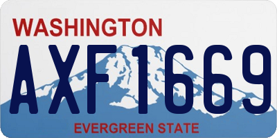 WA license plate AXF1669