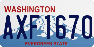 WA license plate AXF1670