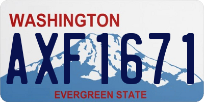 WA license plate AXF1671