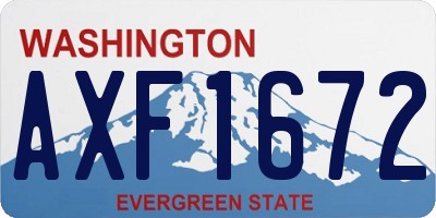 WA license plate AXF1672