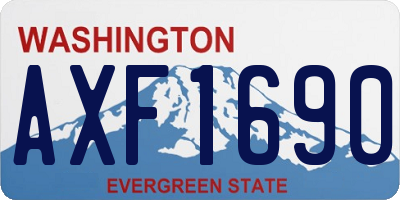 WA license plate AXF1690