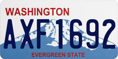 WA license plate AXF1692