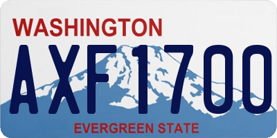 WA license plate AXF1700