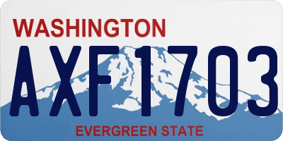 WA license plate AXF1703