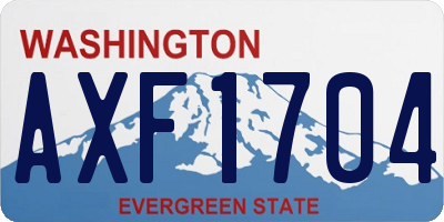 WA license plate AXF1704